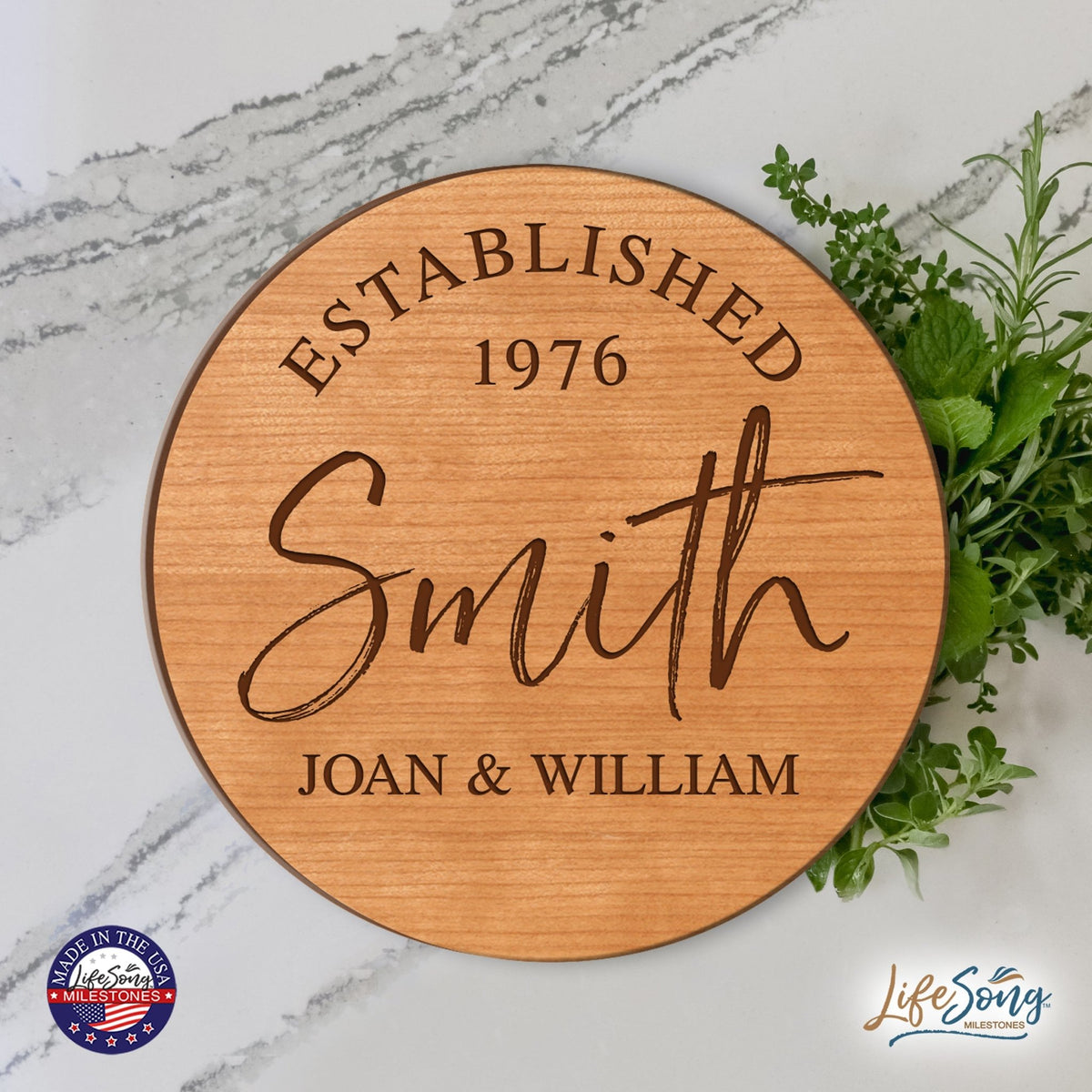Personalized Couple Established Lazy Susan Décor - LifeSong Milestones