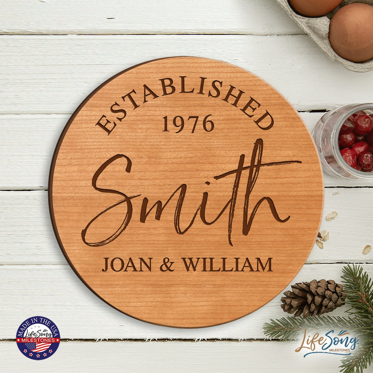 Personalized Couple Established Lazy Susan Décor - LifeSong Milestones