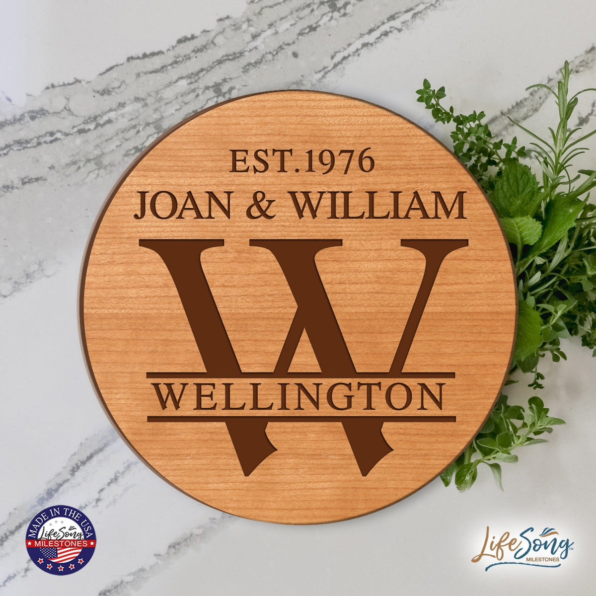 Personalized Couple Established Lazy Susan Décor - LifeSong Milestones