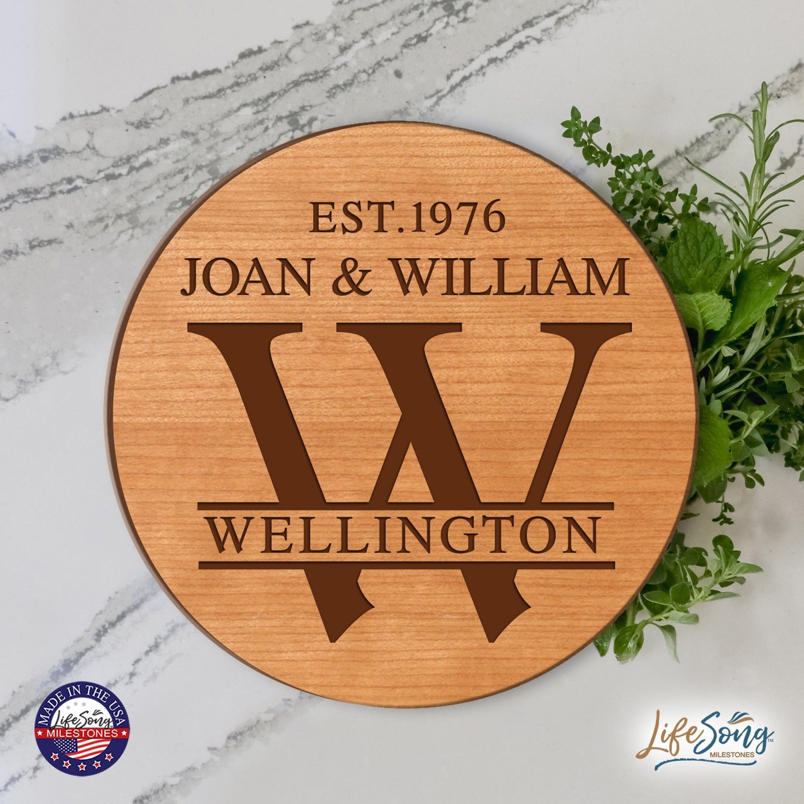 Personalized Couple Established Lazy Susan Décor - LifeSong Milestones