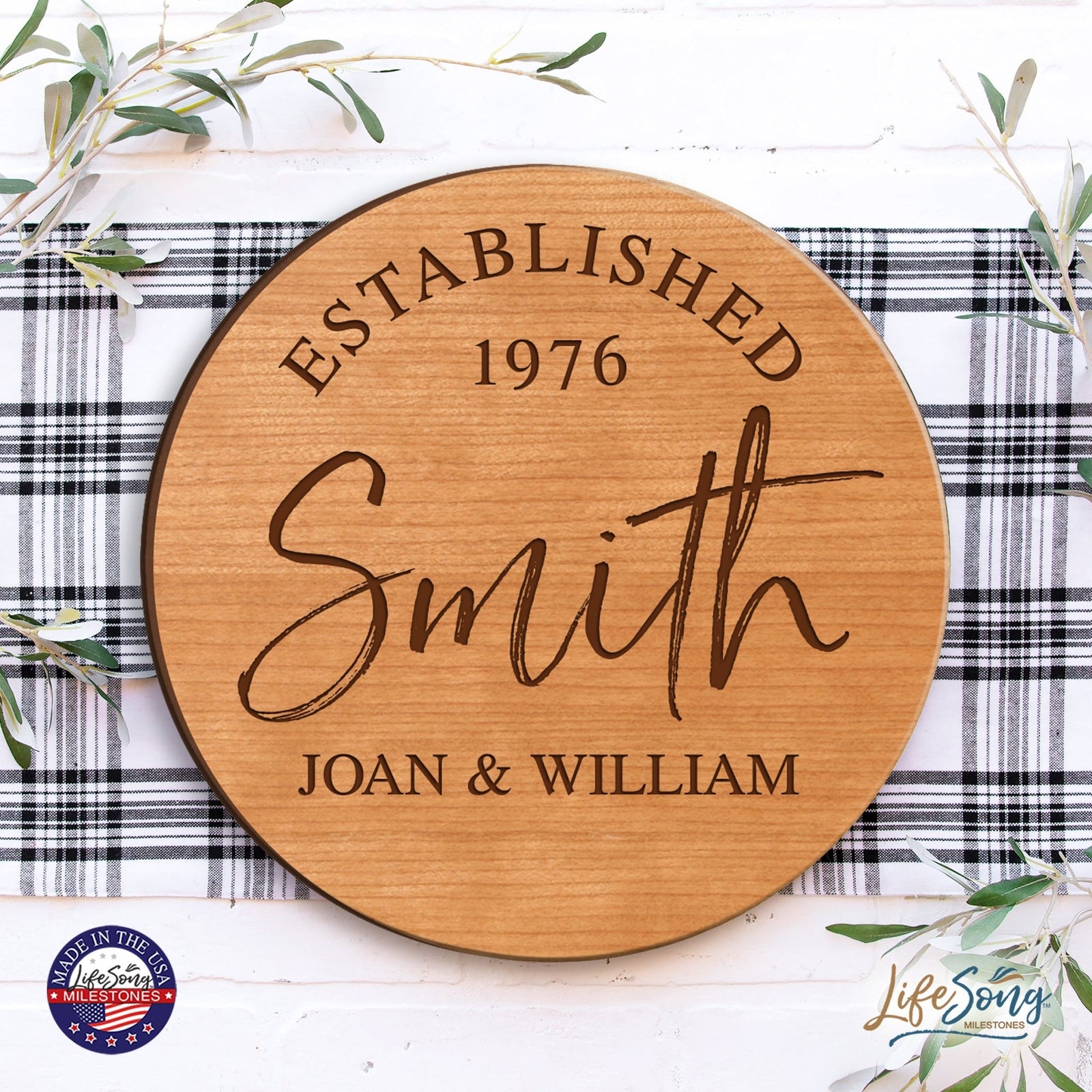 Personalized Couple Established Lazy Susan Décor - LifeSong Milestones
