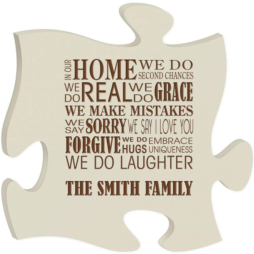 Personalized Custom Engraved Family Puzzle Sign - In Our Home - LifeSong Milestones