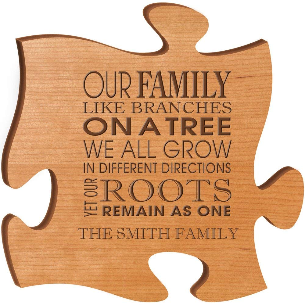 Personalized Custom Engraved Family Puzzle Sign - Our Family - LifeSong Milestones