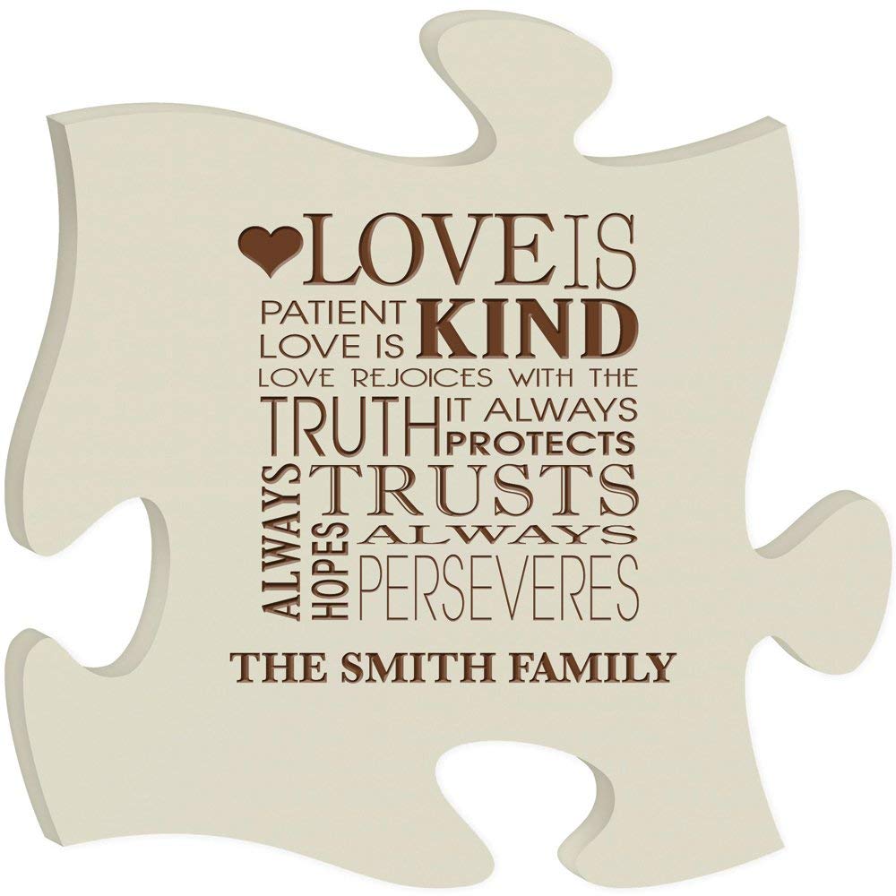Personalized Custom Engraved Puzzle Sign - Love Is Patient Love Is Kind - LifeSong Milestones