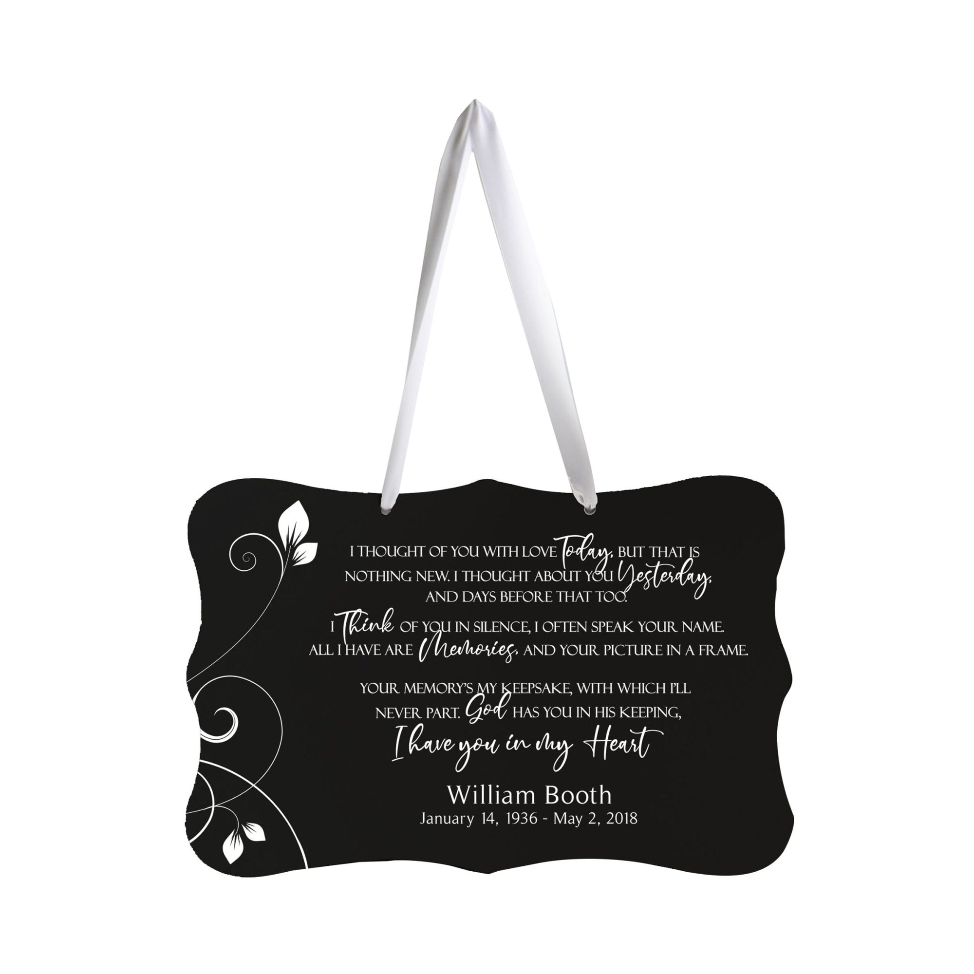 Personalized Digitally Printed Ribbon Signs 8” x 12” x 0.125" Includes Ribbon - I Thought Of You - LifeSong Milestones