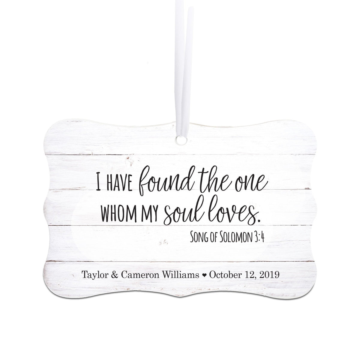 Personalized Digitally Printed Wedding Ornament 2.5” x 4” - LifeSong Milestones