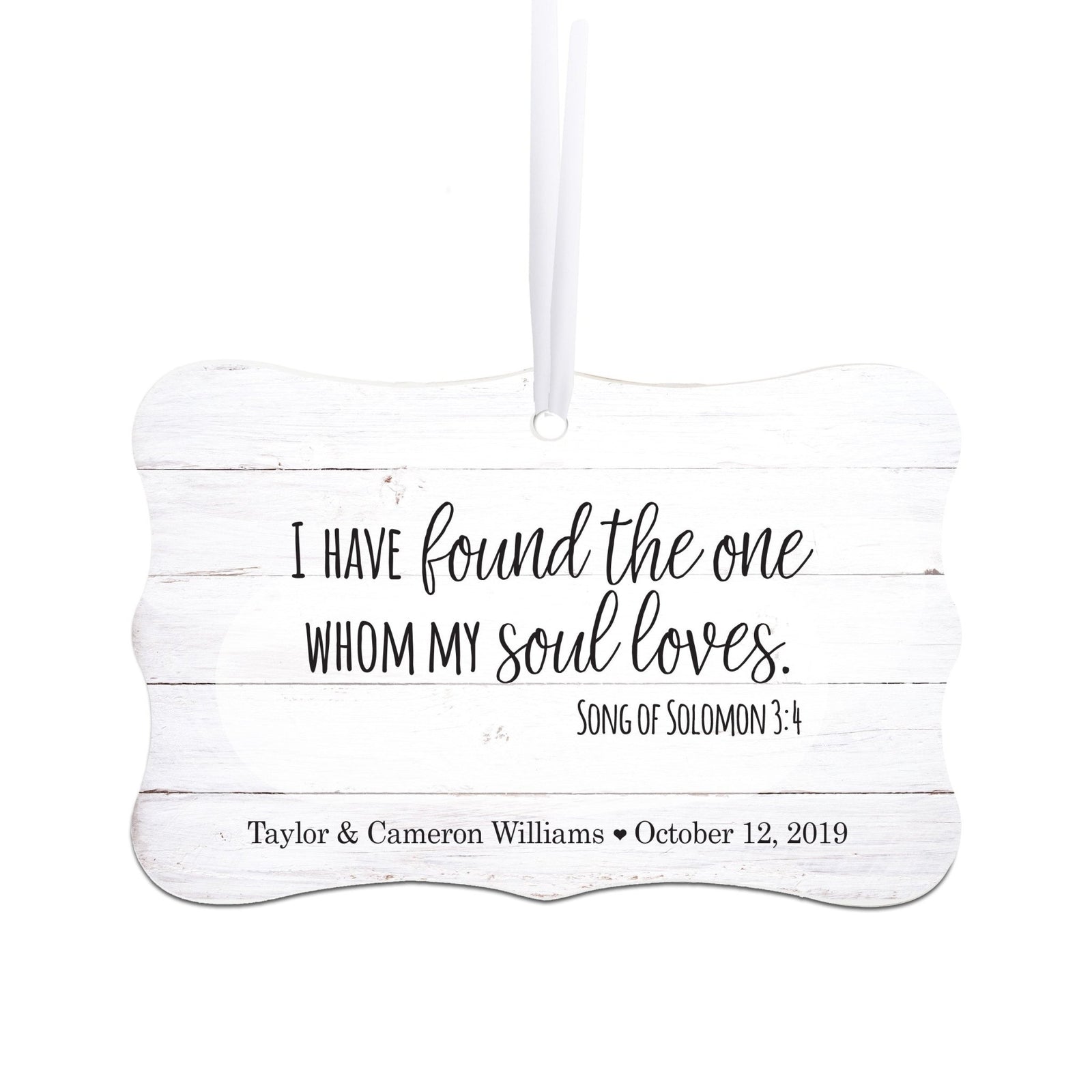 Personalized Digitally Printed Wedding Ornament 2.5” x 4” - LifeSong Milestones