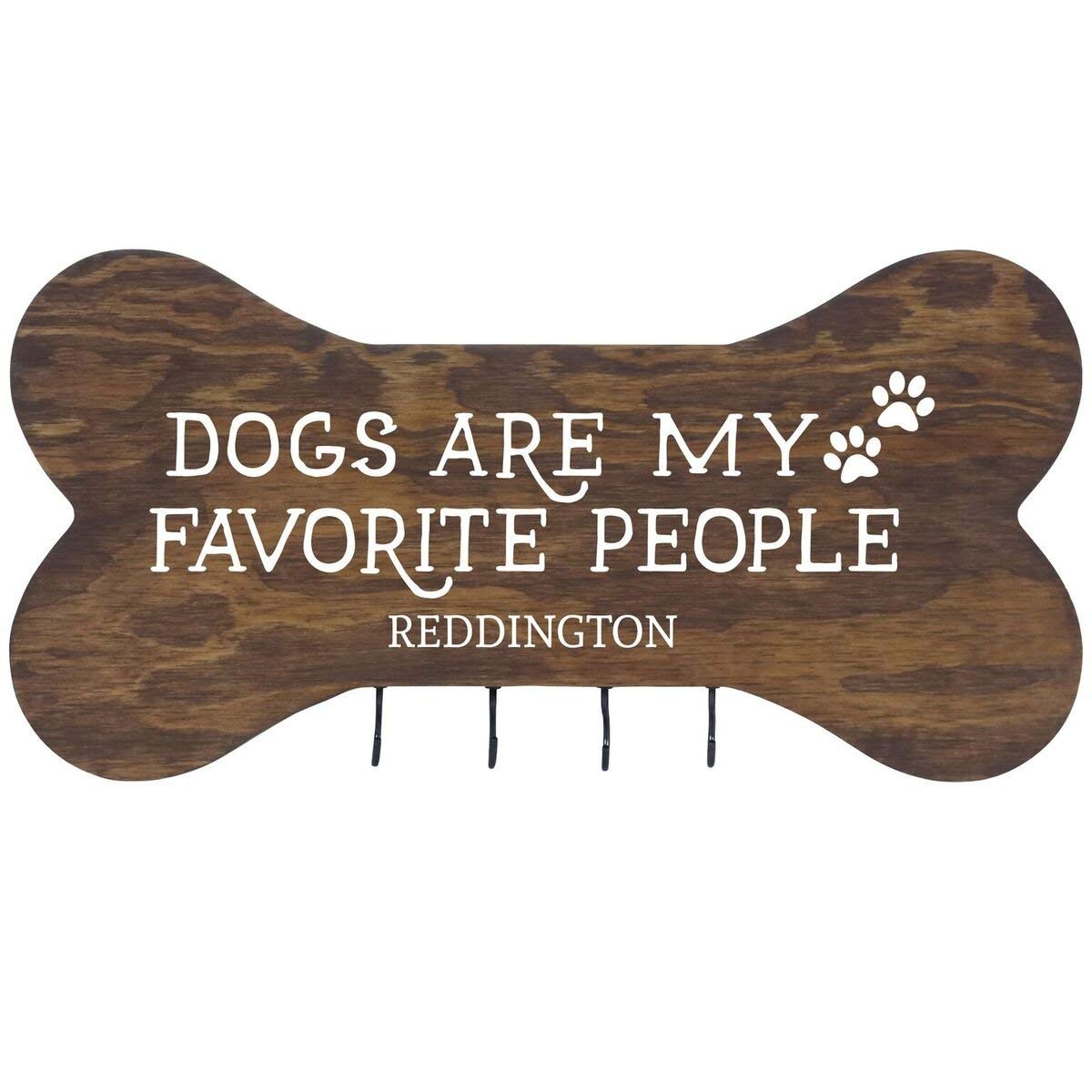 Personalized Dog Bone Sign With Hooks - Dogs Are My Favorite - LifeSong Milestones
