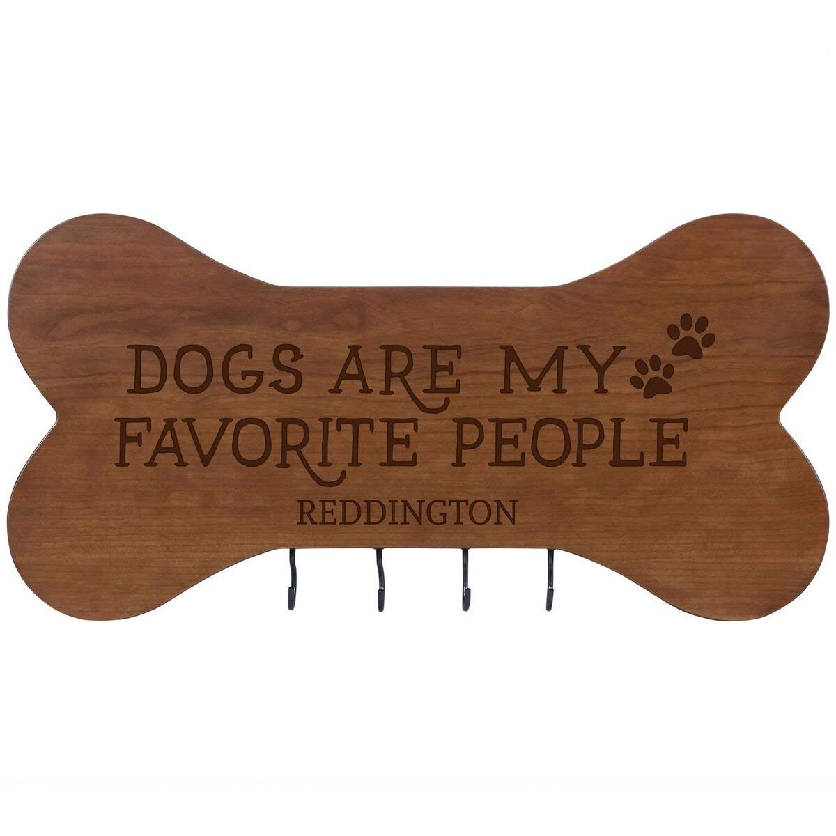 Personalized Dog Bone Sign With Hooks - Dogs Are My Favorite - LifeSong Milestones