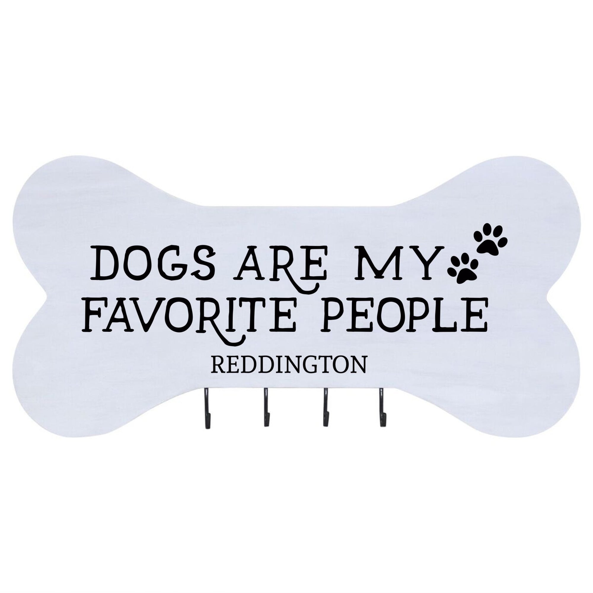 Personalized Dog Bone Sign With Hooks - Dogs Are My Favorite - LifeSong Milestones