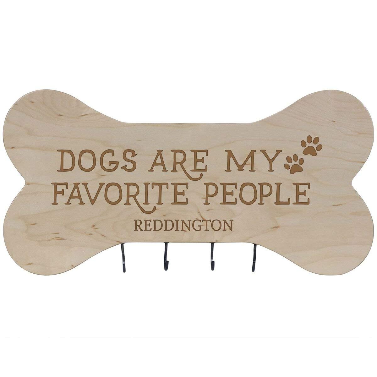 Personalized Dog Bone Sign With Hooks - Dogs Are My Favorite - LifeSong Milestones