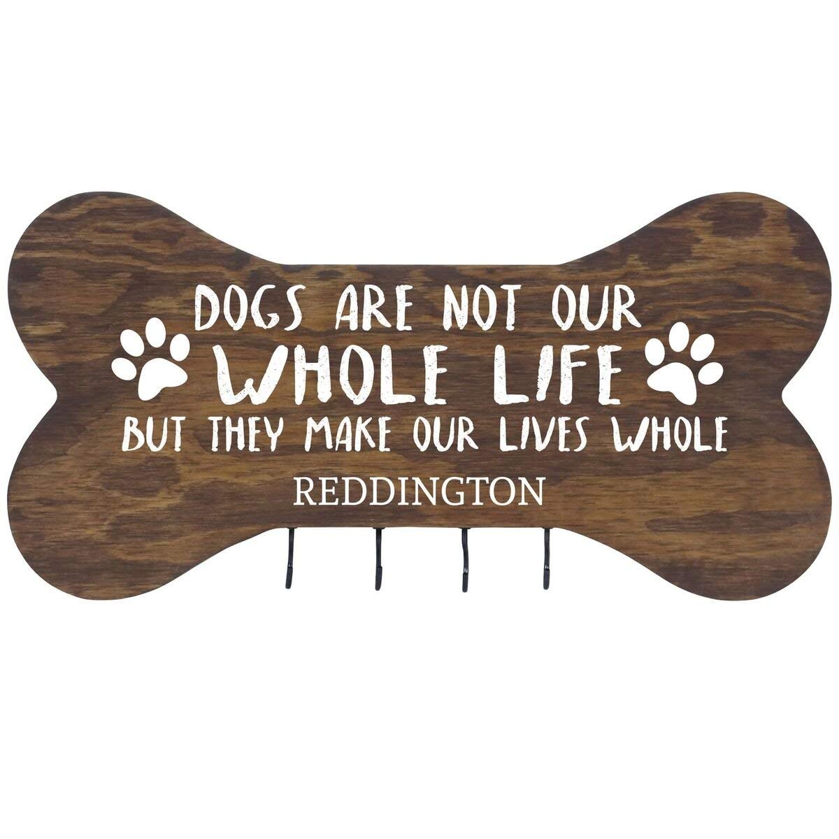 Personalized Dog Bone Sign With Hooks - Dogs Are Not - LifeSong Milestones