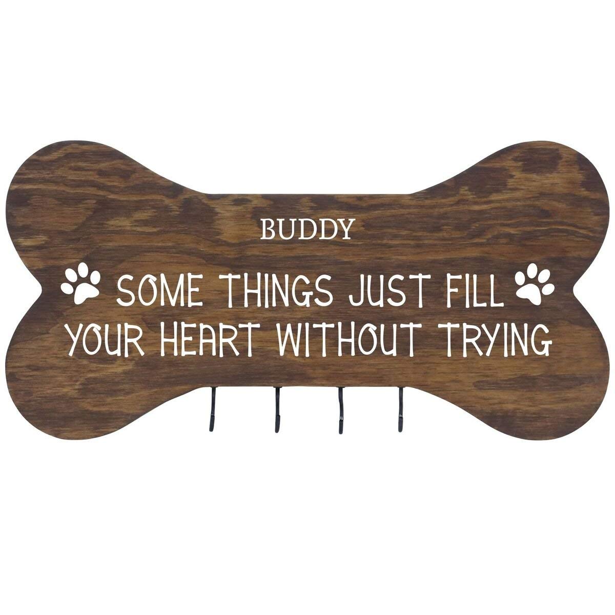 Personalized Dog Bone Sign With Hooks - Some Things Just Fill - LifeSong Milestones