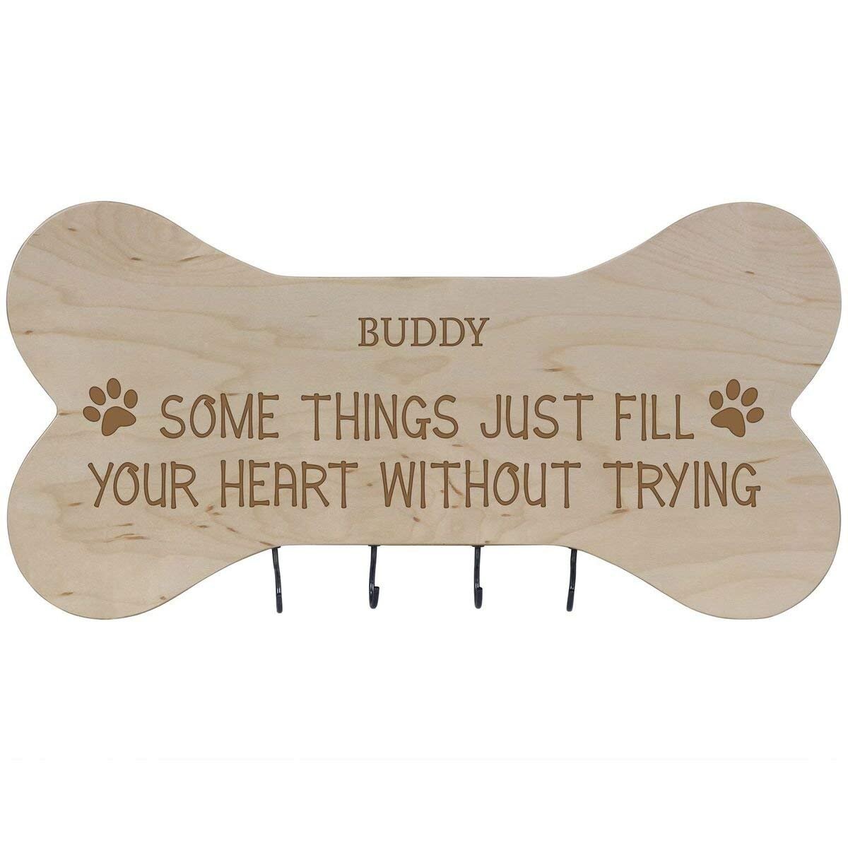 Personalized Dog Bone Sign With Hooks - Some Things Just Fill - LifeSong Milestones