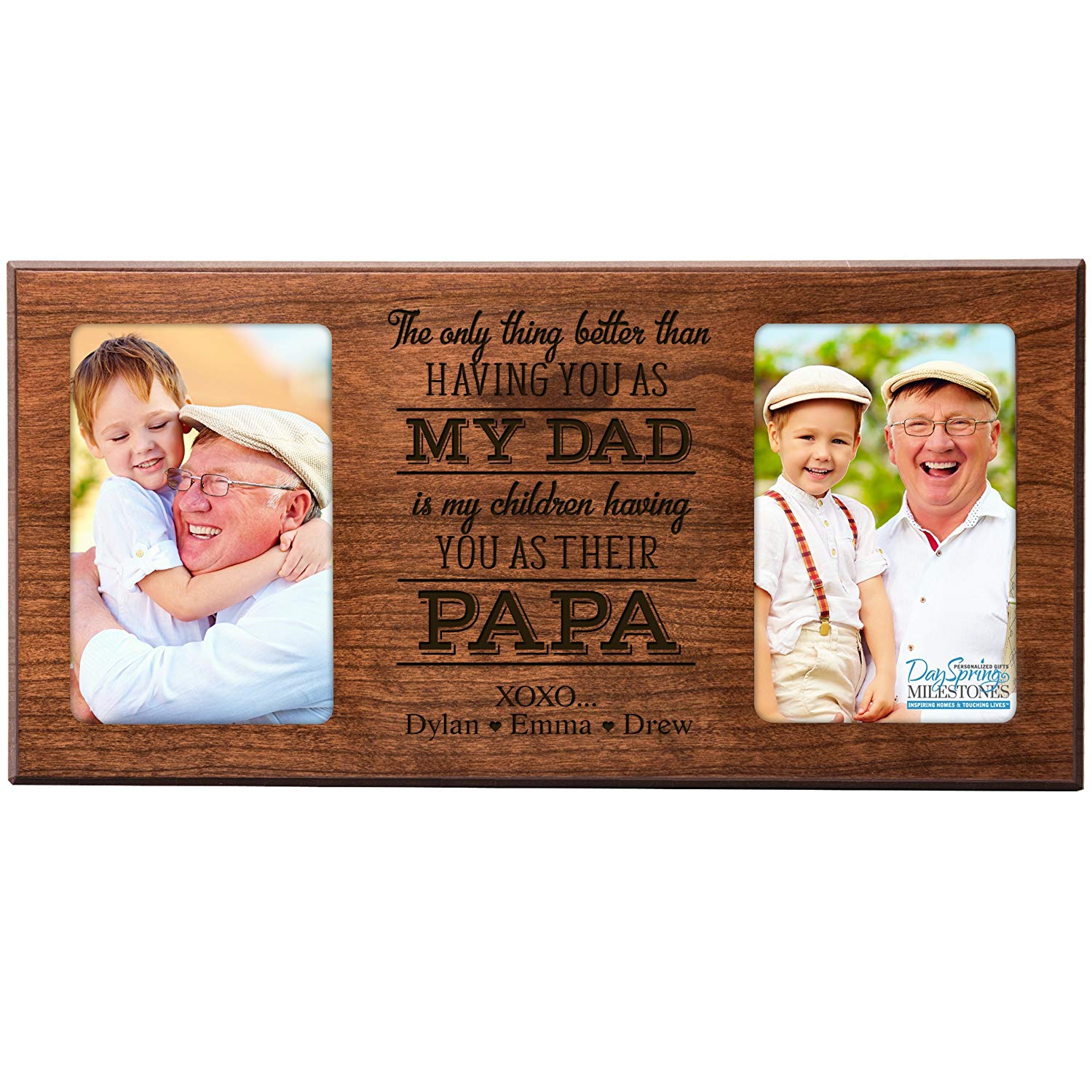 Personalized Double Photo Frame Gift For Fathers Day - My Dad - LifeSong Milestones