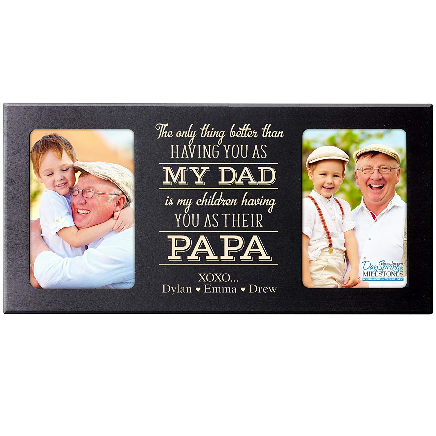 Personalized Double Photo Frame Gift For Fathers Day - My Dad - LifeSong Milestones