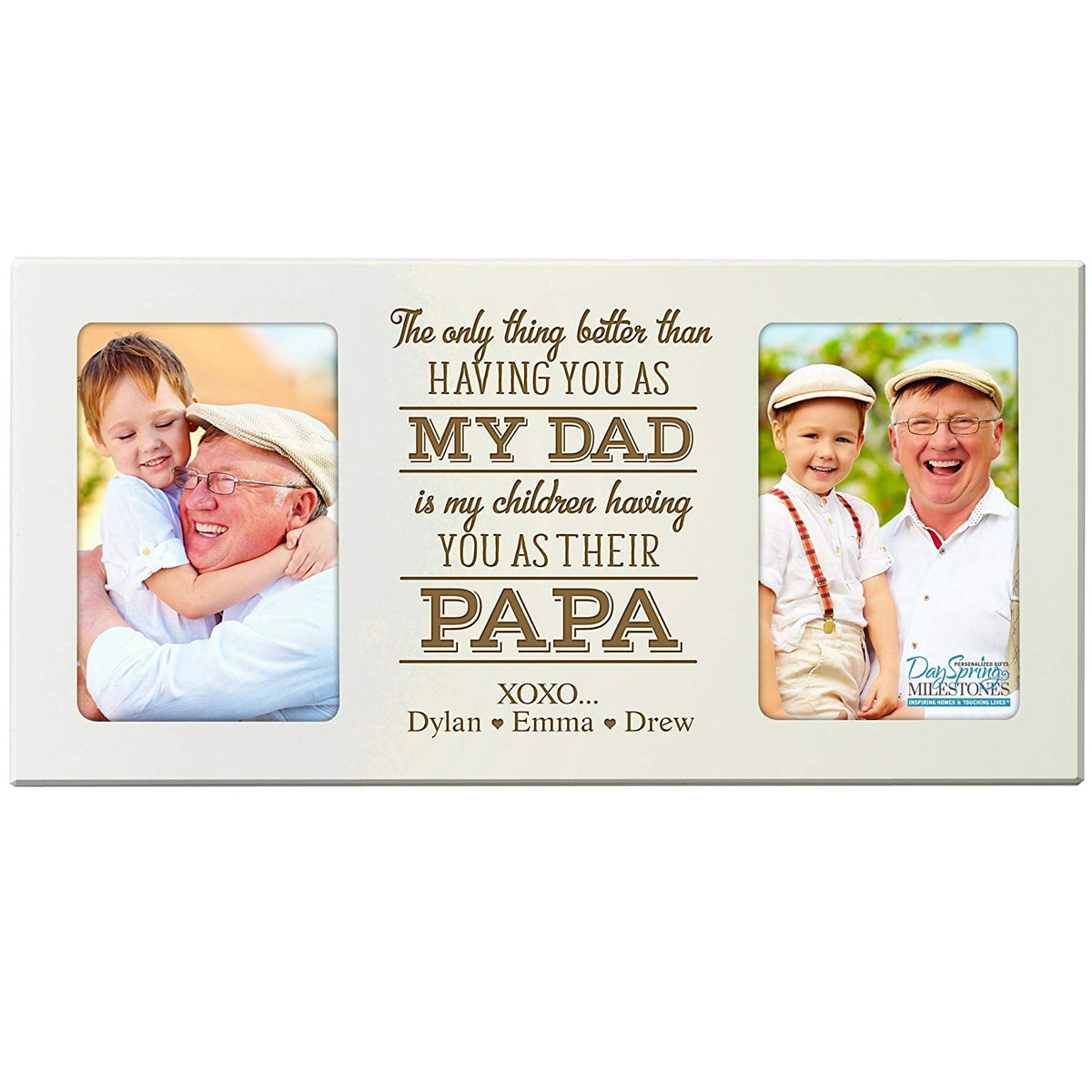 Personalized Double Photo Frame Gift For Fathers Day - My Dad - LifeSong Milestones