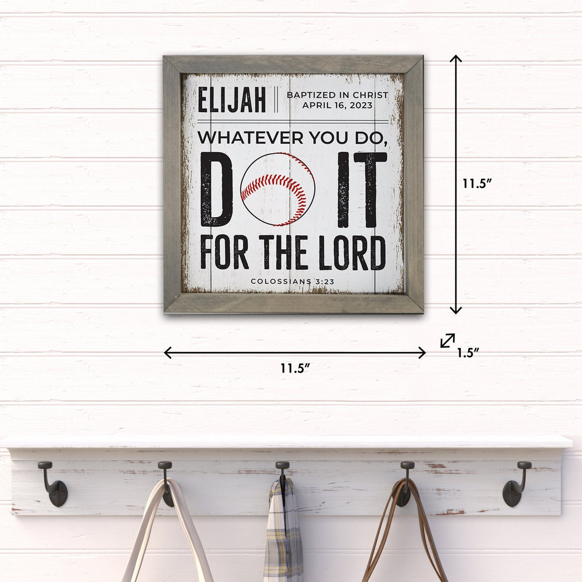 Personalized Elegant Baseball Framed Shadow Box Shelf Décor With Inspiring Bible Verses - Do It - LifeSong Milestones