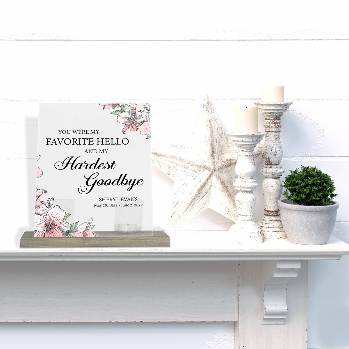 Personalized Elegant Human Memorial Acrylic Sign With Grey Wooden Base - You Were My - LifeSong Milestones