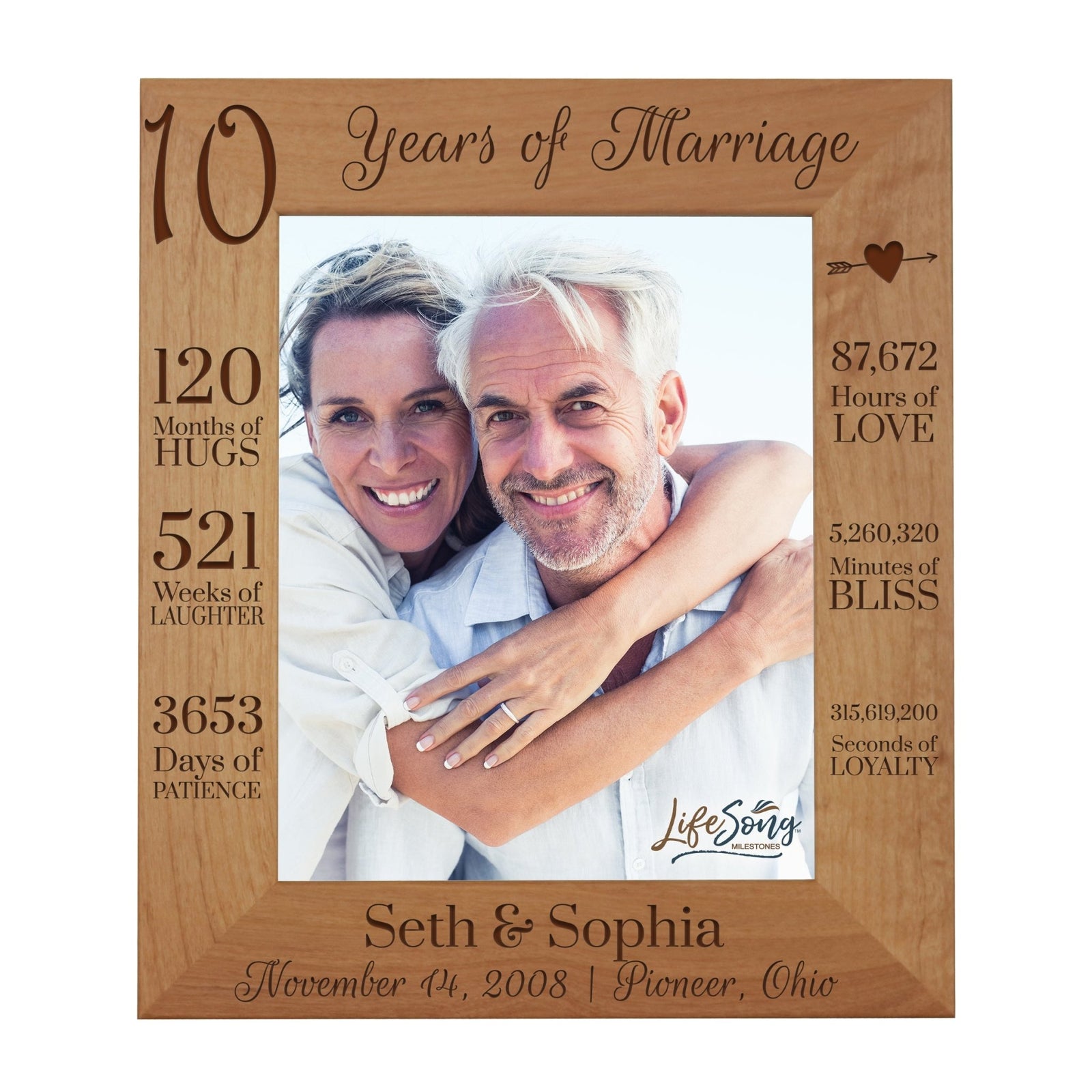 Personalized Couples 10th Wedding Anniversary Photo Frame Home Decor Gift Ideas