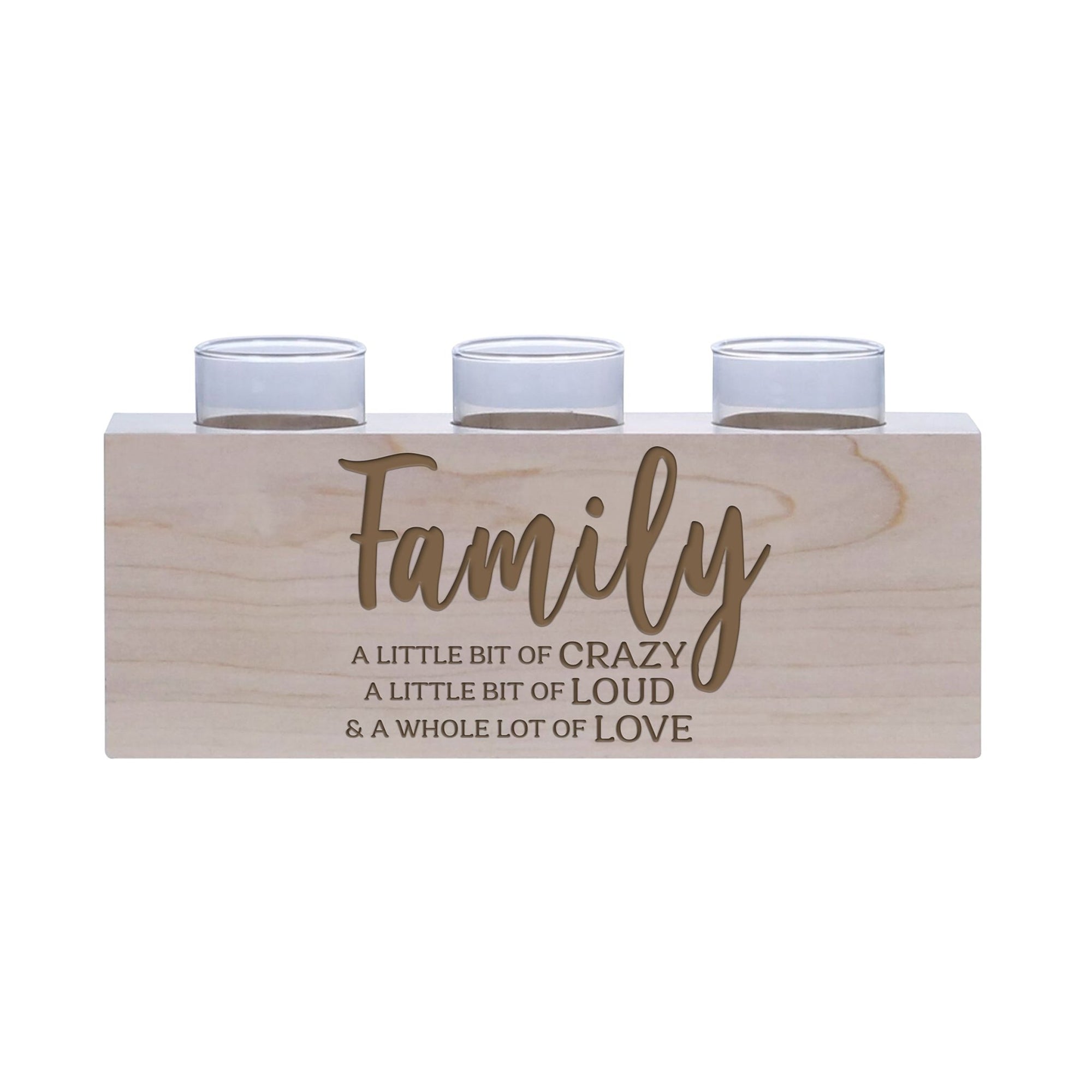 Personalized Engraved 3 Votive Candle Holder 10” x 4” x 4” - Family - LifeSong Milestones