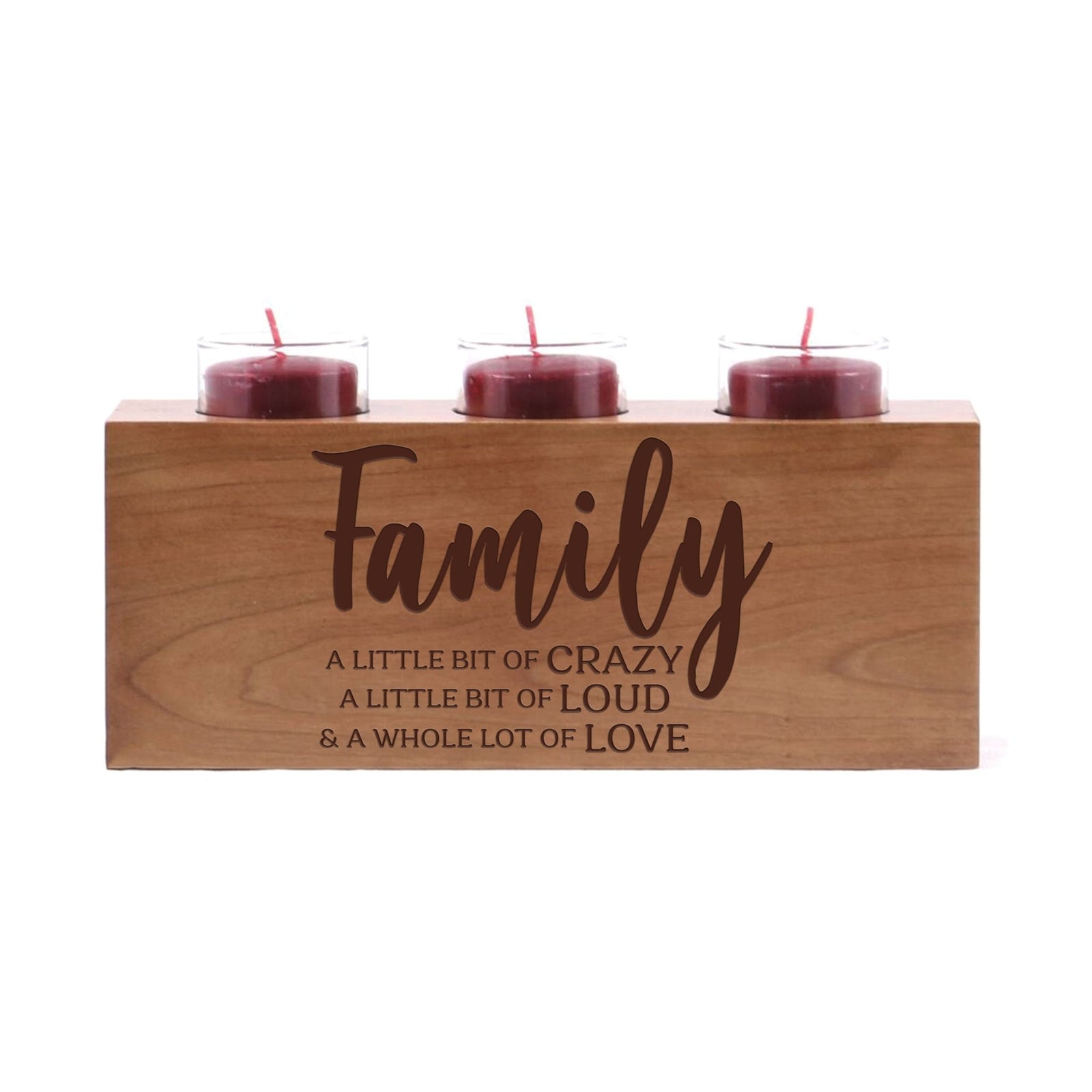 Personalized Engraved 3 Votive Candle Holder 10” x 4” x 4” - Family - LifeSong Milestones