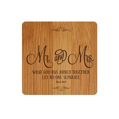 Personalized Engraved Anniversary Bamboo 7 pc Coaster Set - Mr. & Mrs. - LifeSong Milestones