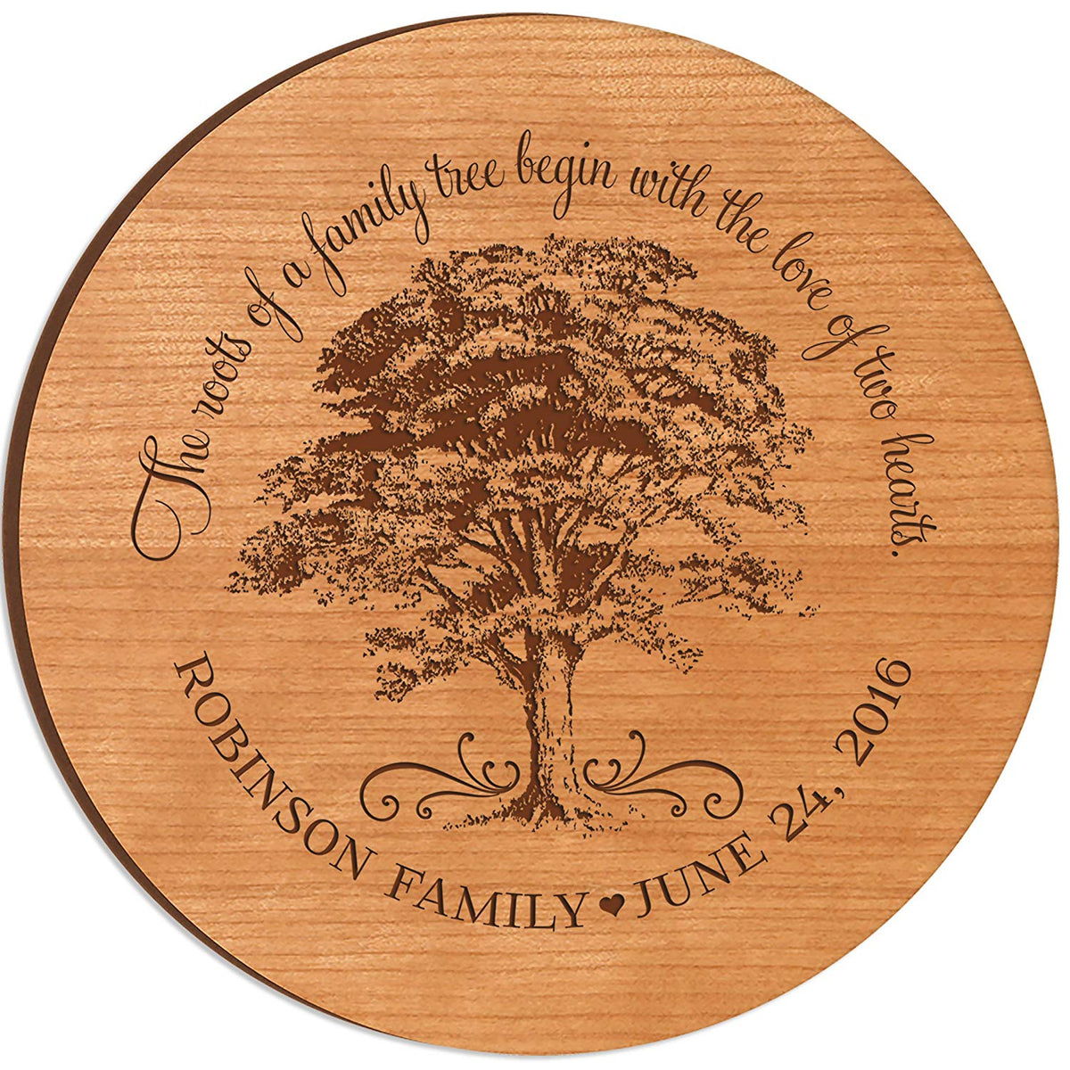 Personalized Engraved Anniversary Lazy Susan Gift - Love Of Two Hearts - LifeSong Milestones