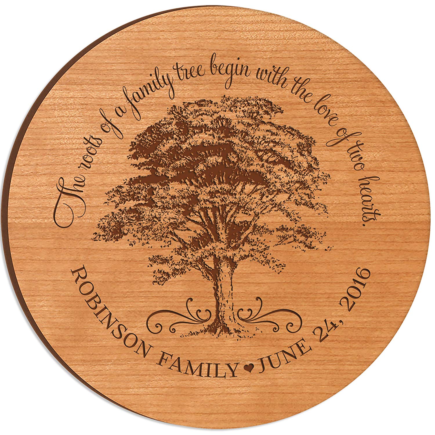 Personalized Engraved Anniversary Lazy Susan Gift - Love Of Two Hearts - LifeSong Milestones