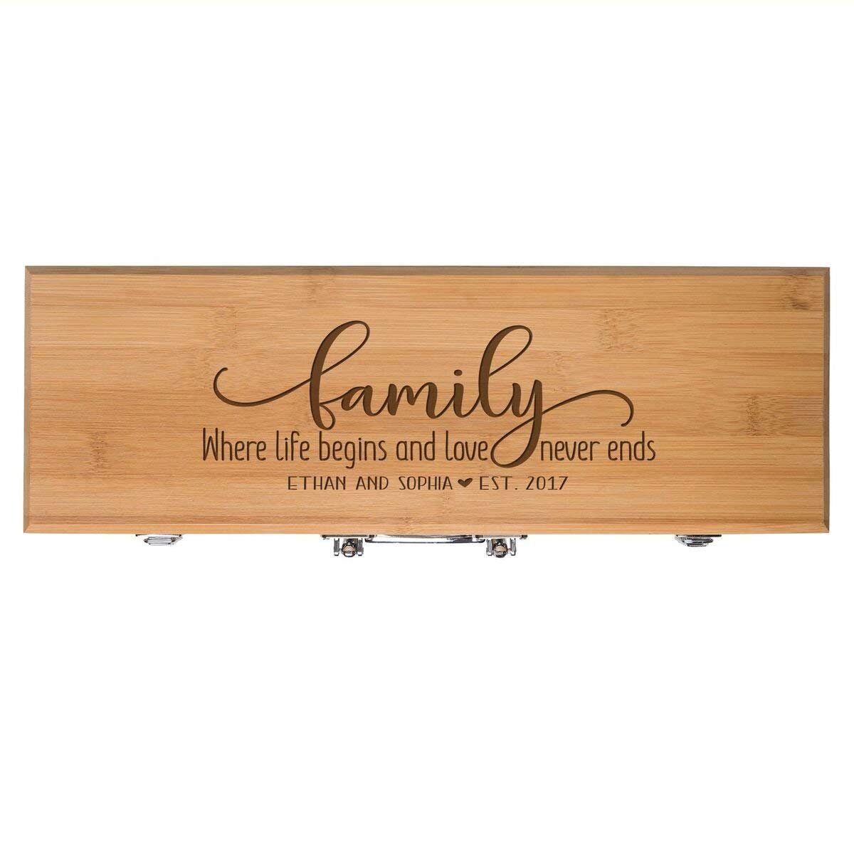 Personalized Engraved Bamboo 3pc Barbecue Grill Set Gift - Family Couple - LifeSong Milestones