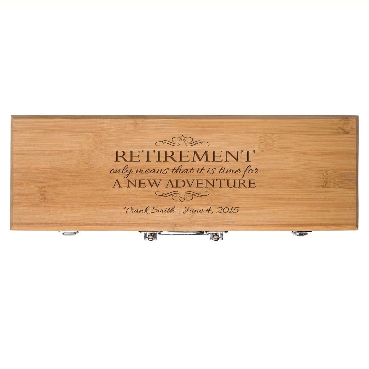 Personalized Engraved Bamboo 3pc Barbecue Grill Set Gift - Retirment - LifeSong Milestones