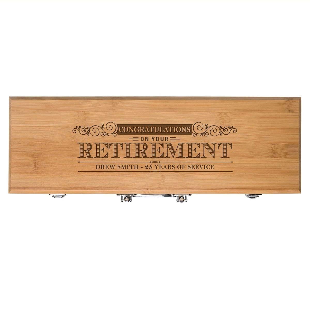 Personalized Engraved Bamboo 3pc Barbecue Grill Set Gift - Retirment - LifeSong Milestones