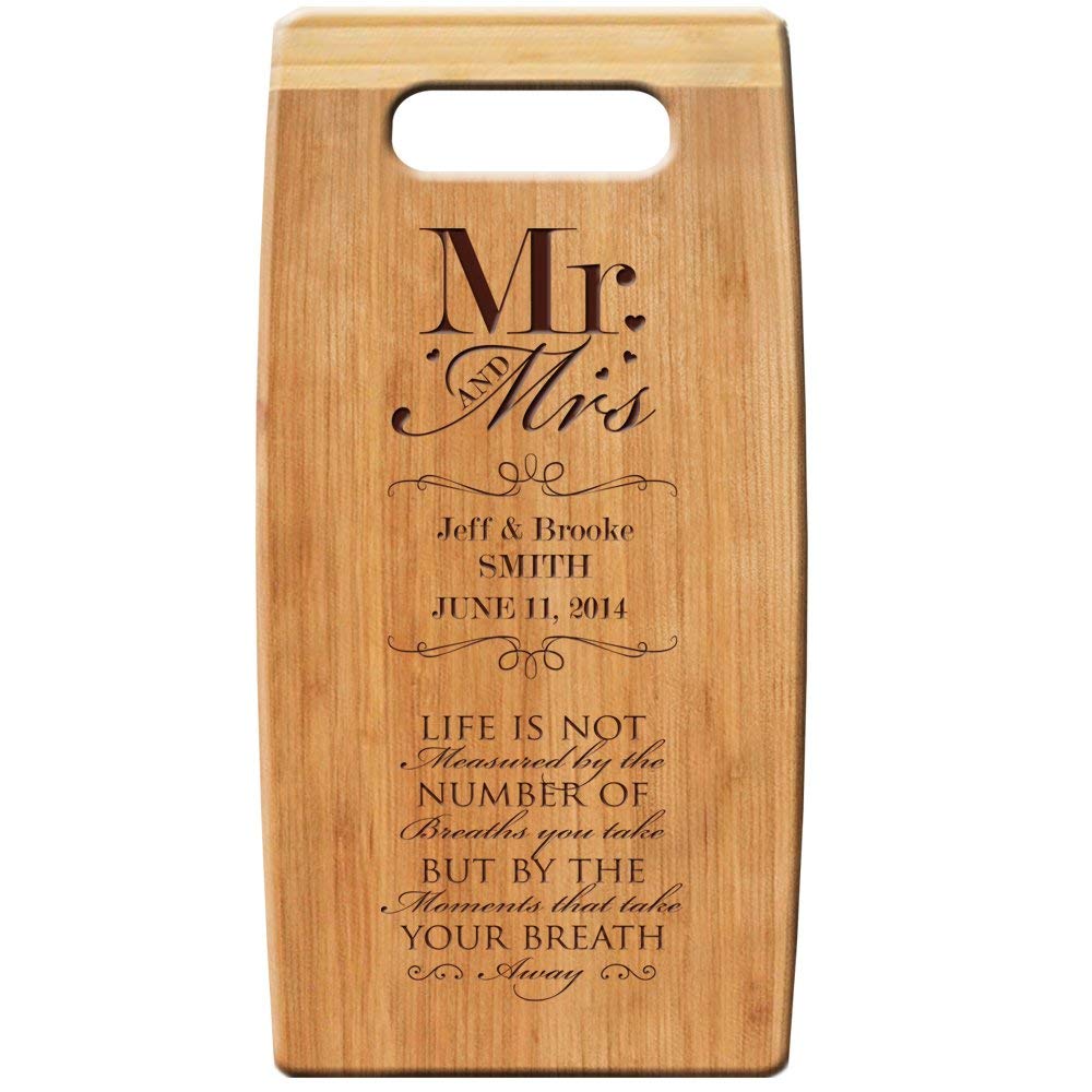 Personalized Engraved Bamboo Cutting Board - Mr. and Mrs. Moments That Take Your Breath Away - LifeSong Milestones