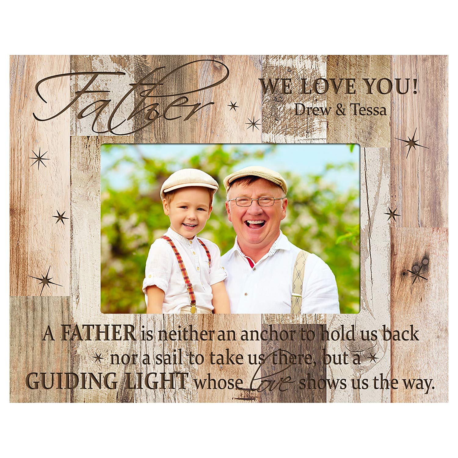 Personalized Engraved Birthday Picture Frame Gift for Dad - Guiding Light - LifeSong Milestones