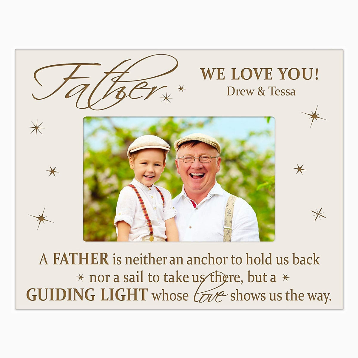 Personalized Engraved Birthday Picture Frame Gift for Dad - Guiding Light - LifeSong Milestones