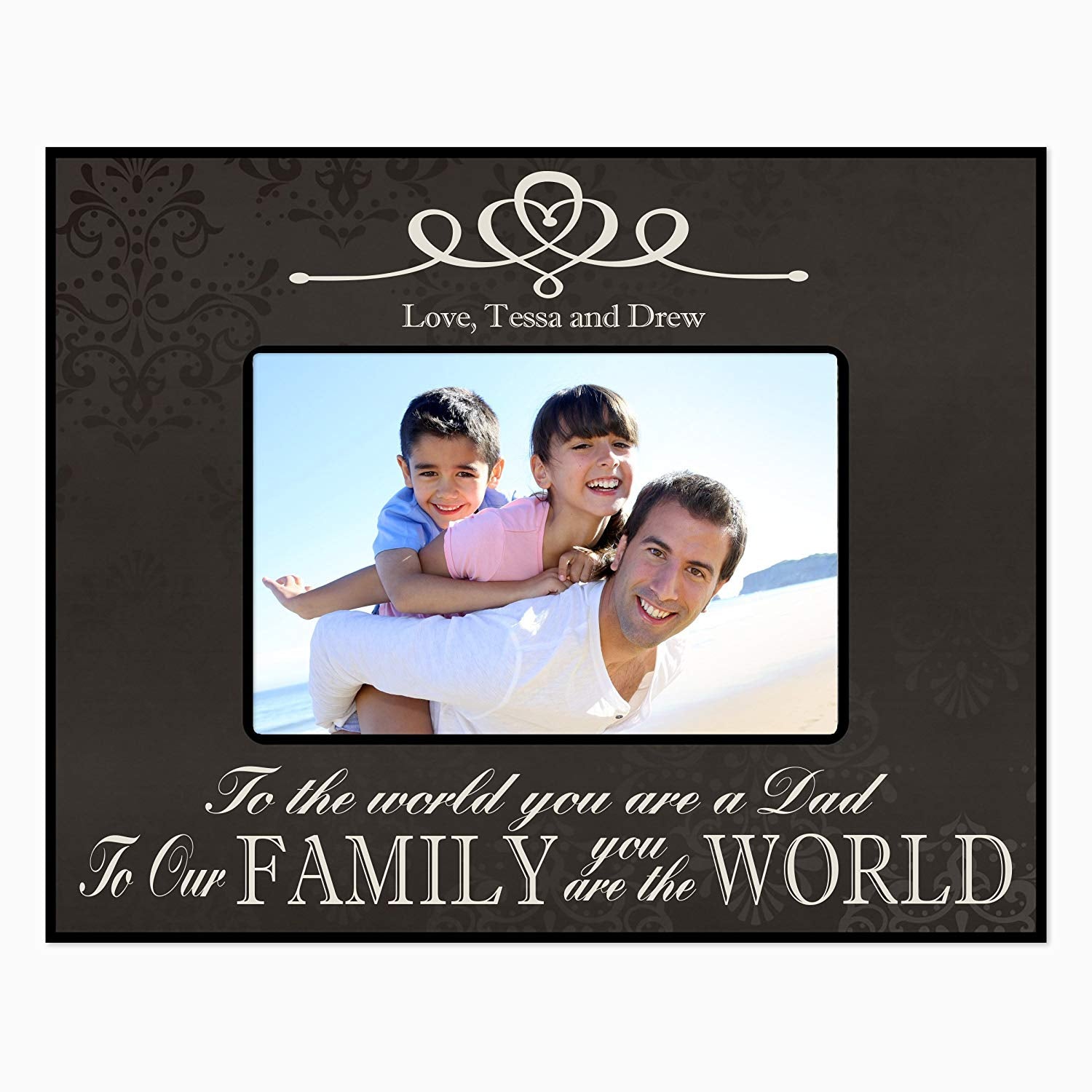 Personalized Engraved Birthday Picture Frame Gift for Dad - World - LifeSong Milestones