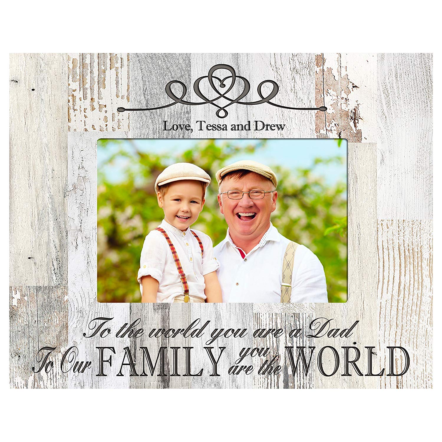 Personalized Engraved Birthday Picture Frame Gift for Dad - World - LifeSong Milestones