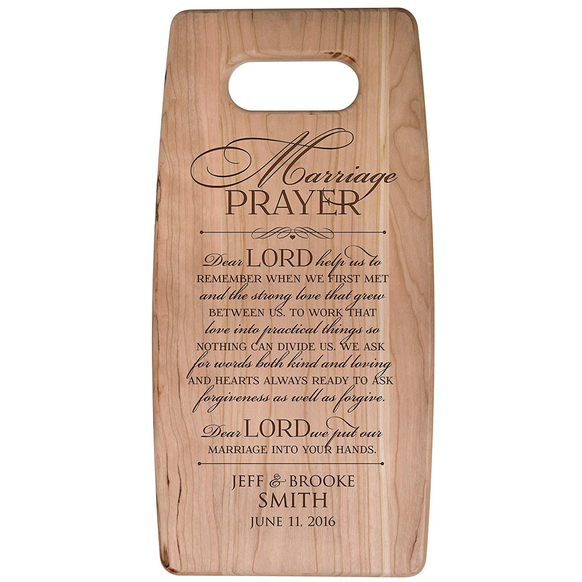 Personalized Engraved Cherry Cutting Board - Marriage Prayer - LifeSong Milestones