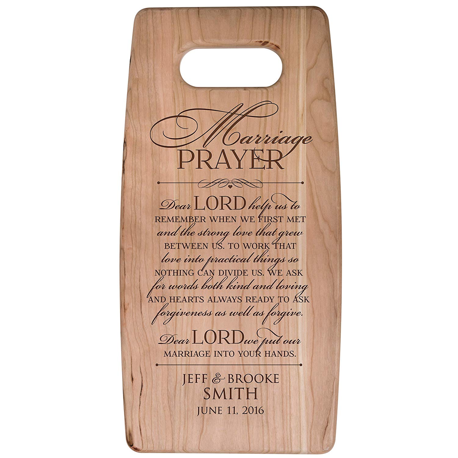 Personalized Engraved Cherry Cutting Board - Marriage Prayer - LifeSong Milestones