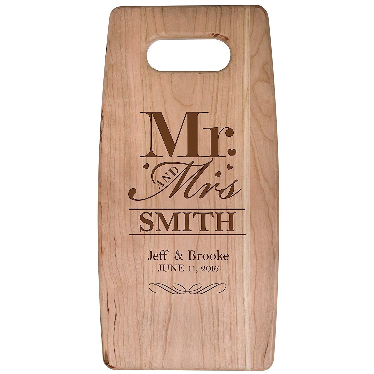 Personalized Engraved Cherry Cutting Board - Mr and Mrs - LifeSong Milestones
