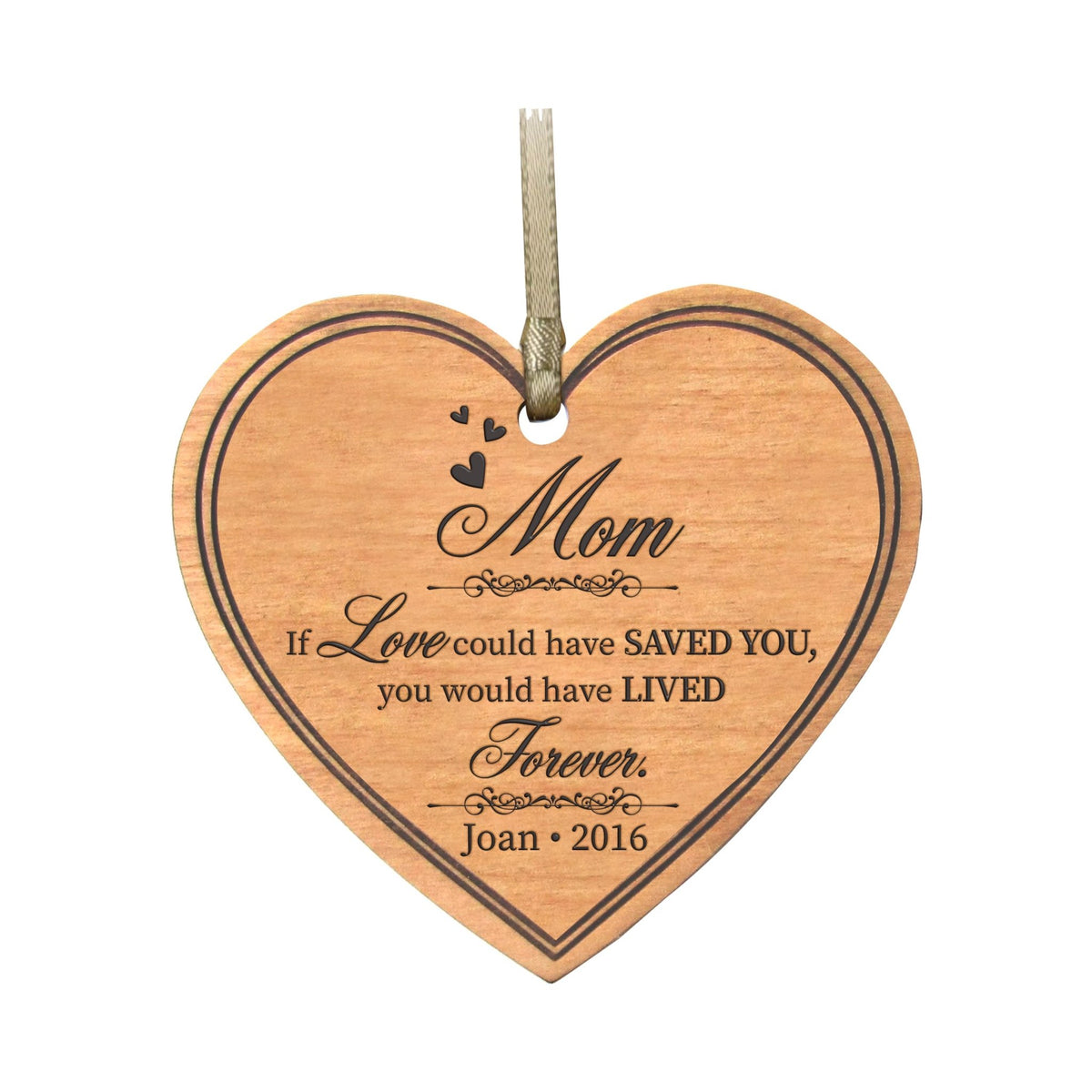 Personalized Engraved Heart Memorial Ornament - If Love Could - LifeSong Milestones
