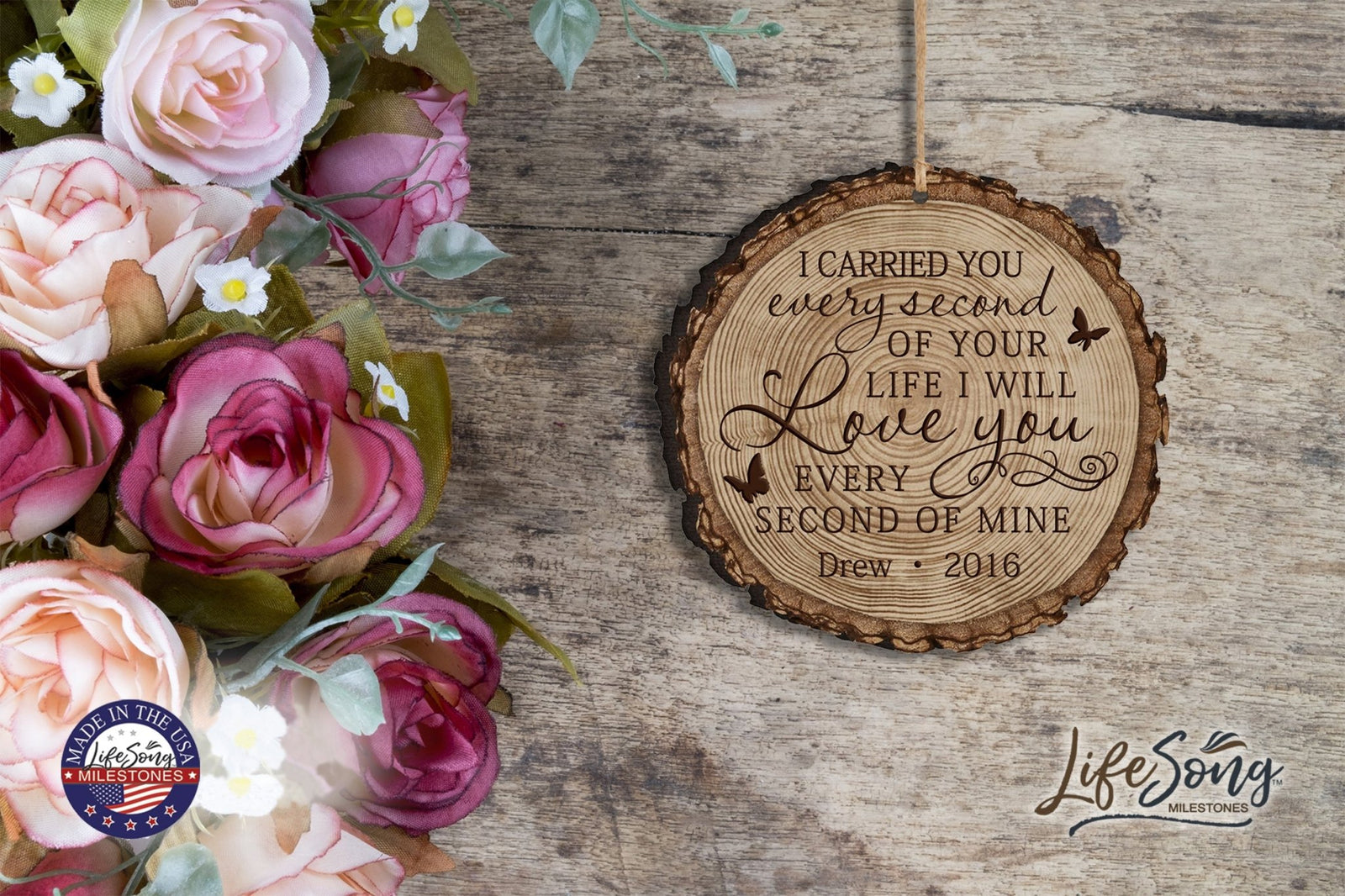 Personalized Engraved Memorial Ornament - I Carried You (butterfly) - LifeSong Milestones