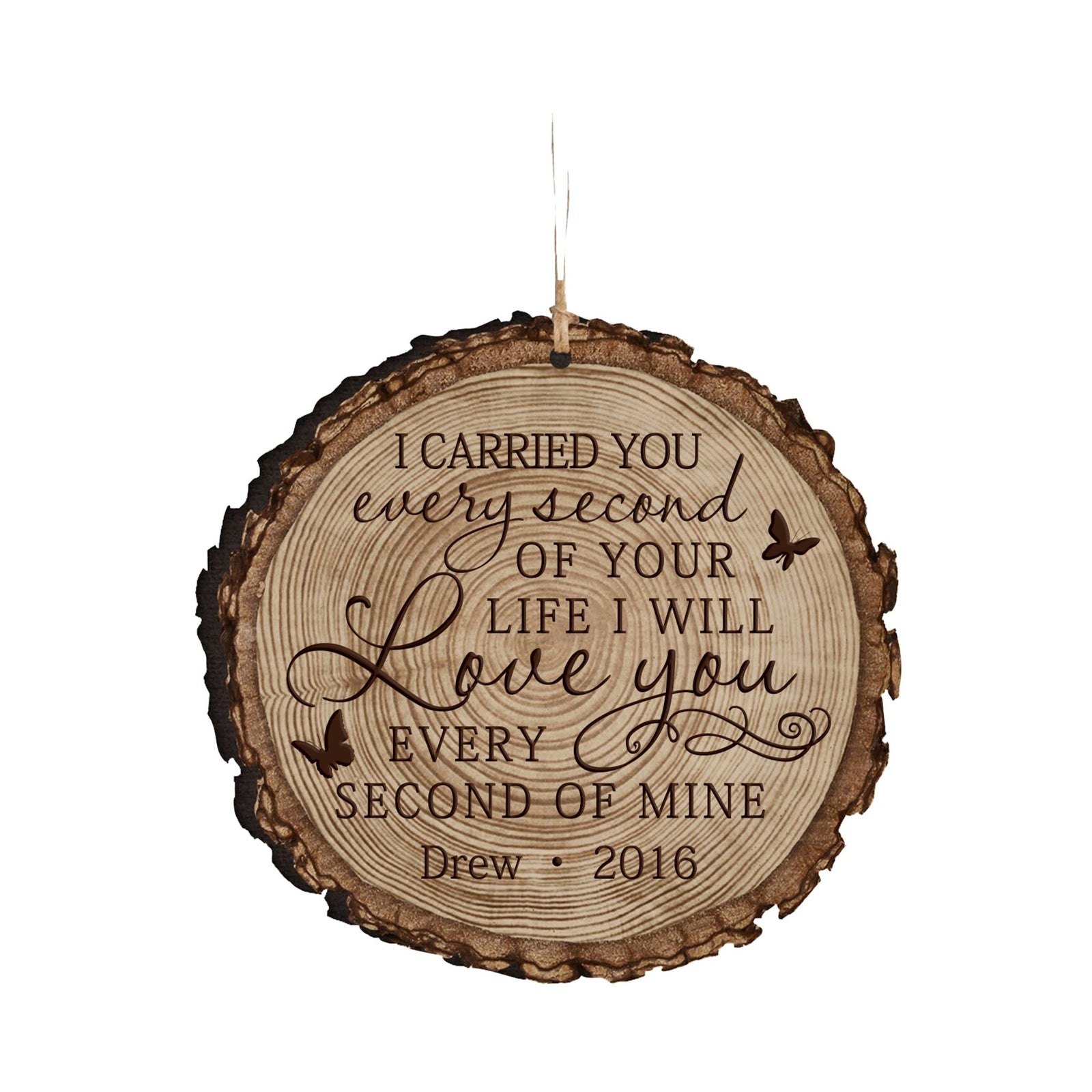 Personalized Engraved Memorial Ornament - I Carried You (butterfly) - LifeSong Milestones