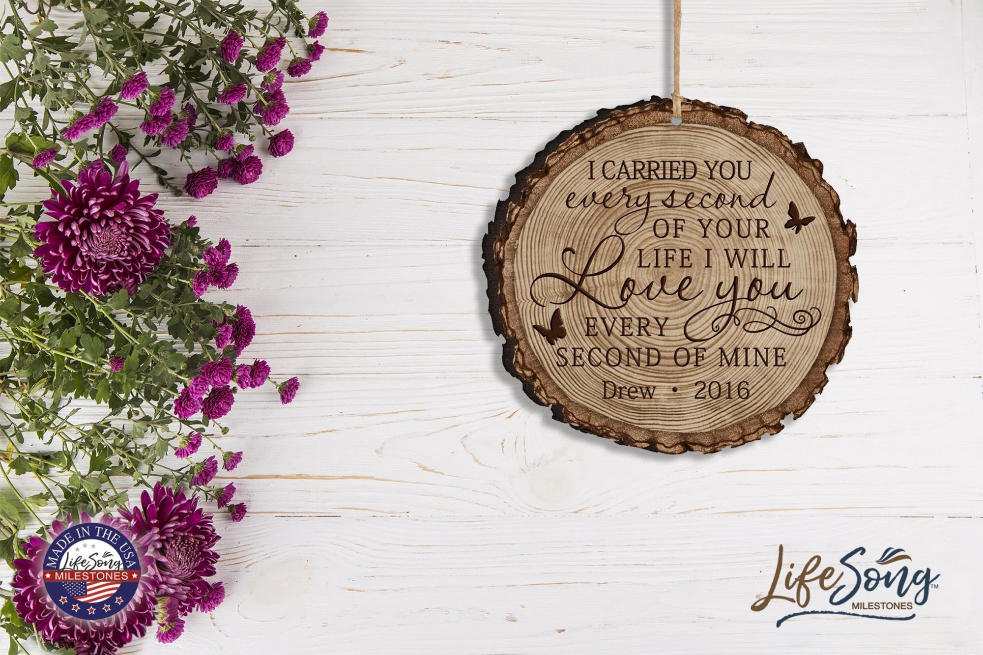 Personalized Engraved Memorial Ornament - I Carried You (butterfly) - LifeSong Milestones