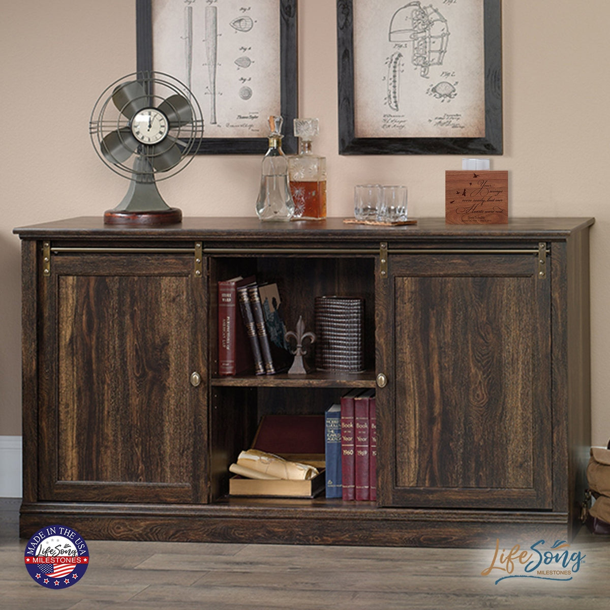 Personalized Engraved Memorial Single Votive Candle Holder 3.75x3.5 - Your Wings Were Ready - LifeSong Milestones