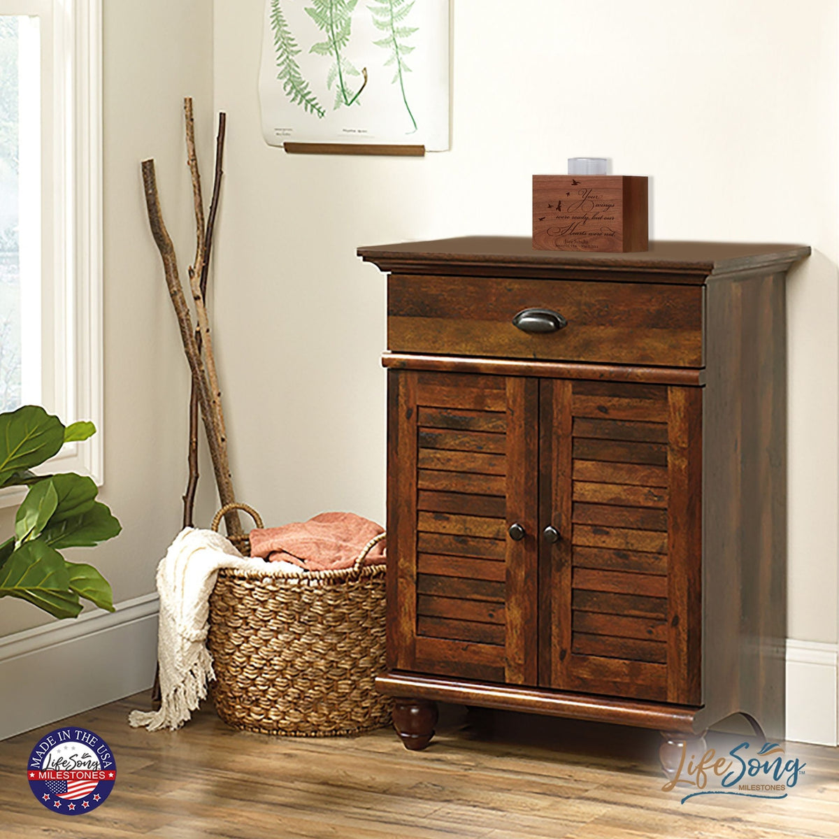 Personalized Engraved Memorial Single Votive Candle Holder 3.75x3.5 - Your Wings Were Ready - LifeSong Milestones