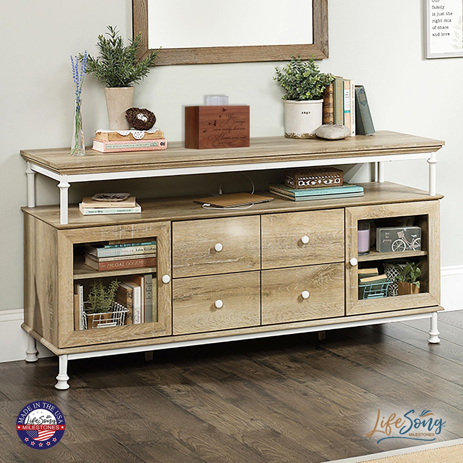 Personalized Engraved Memorial Single Votive Candle Holder 3.75x3.5 - Your Wings Were Ready - LifeSong Milestones