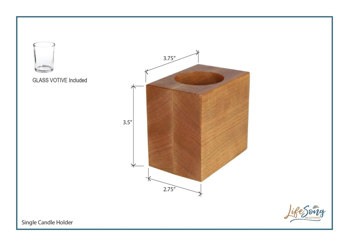 Personalized Engraved Memorial Single Votive Candle Holder 3.75x3.5 - Your Wings Were Ready - LifeSong Milestones