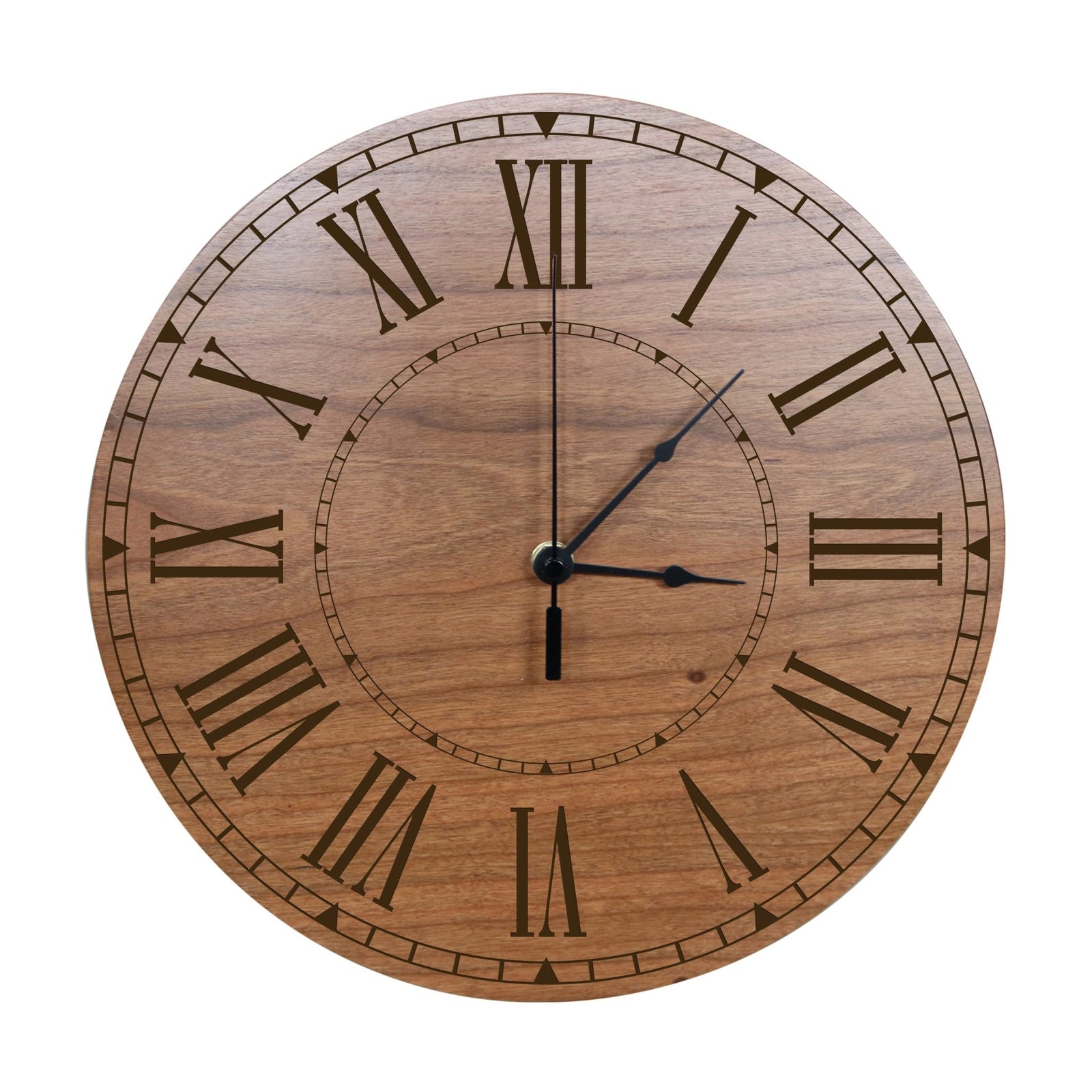 Personalized Engraved Monogram Cherry Wood Clock 12" - W - LifeSong Milestones