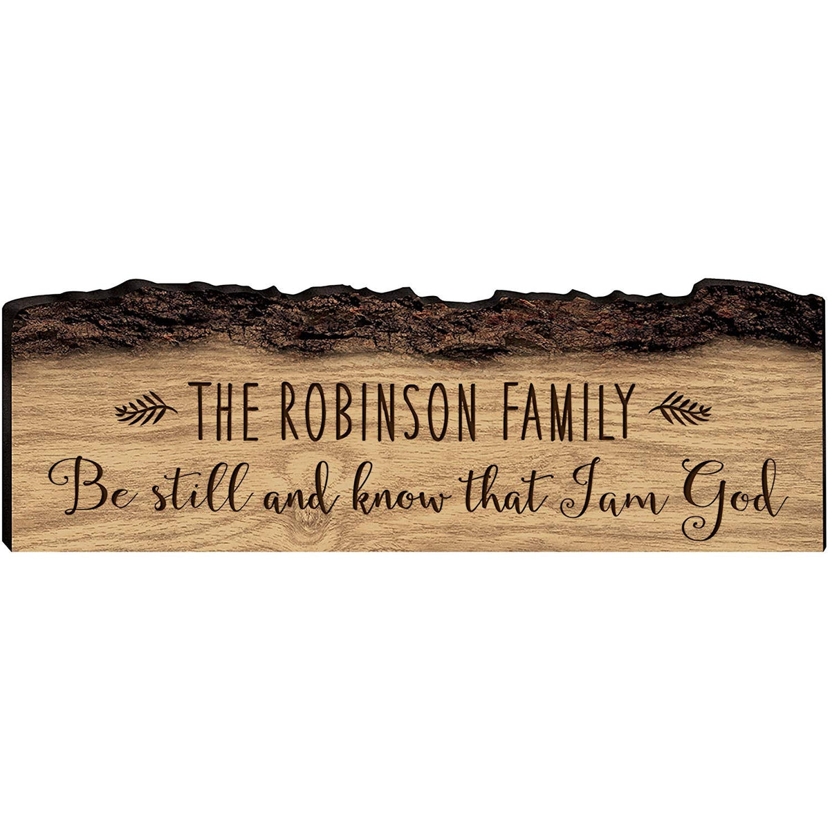 Personalized Engraved Wooden Bark Family Name Sign - Established Year - LifeSong Milestones